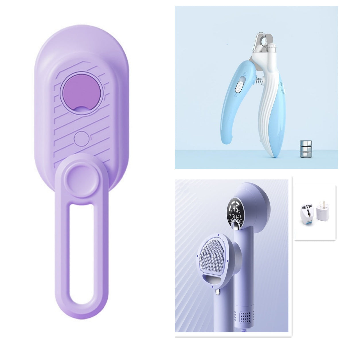 LED electric pet nail clippers designed for safe trimming of small pets' claws.