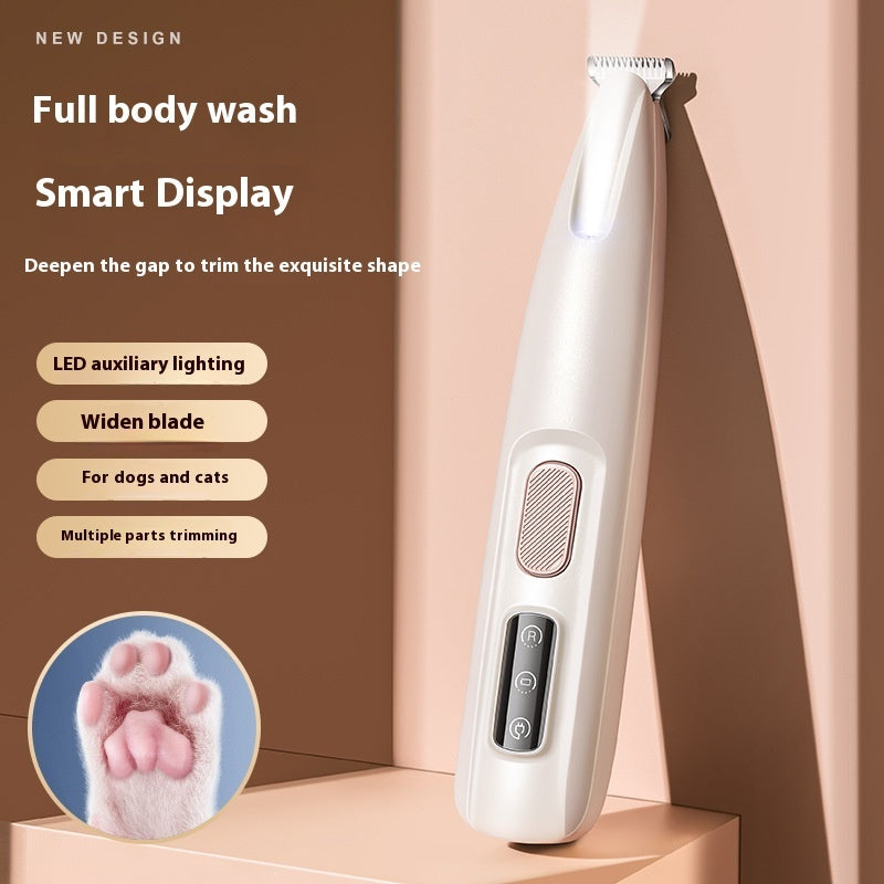 LED dog paw trimmer with smart display, designed for efficient grooming of dogs and cats.