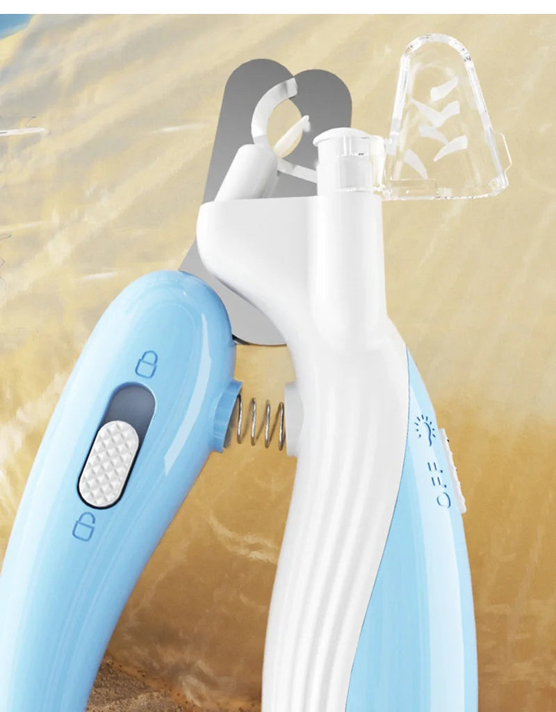 LED electric pet nail clippers designed for safe claw trimming of small and medium pets like cats and dogs.