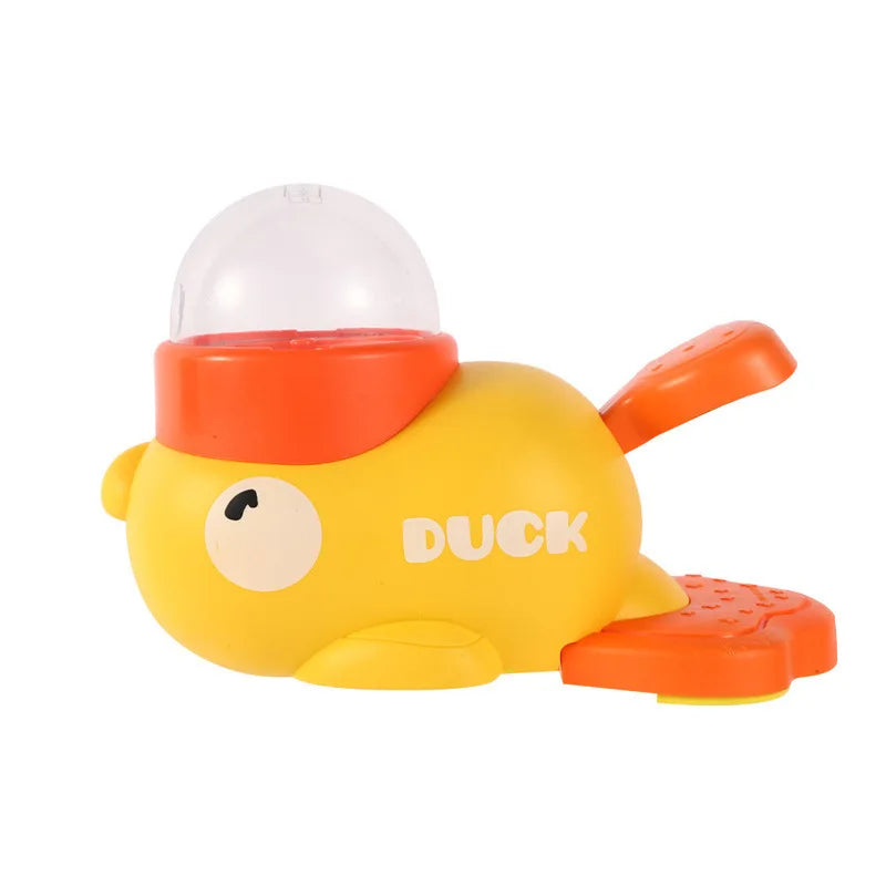 Interactive duck feeder toy for pets, designed to slow feeding and encourage playful eating habits.